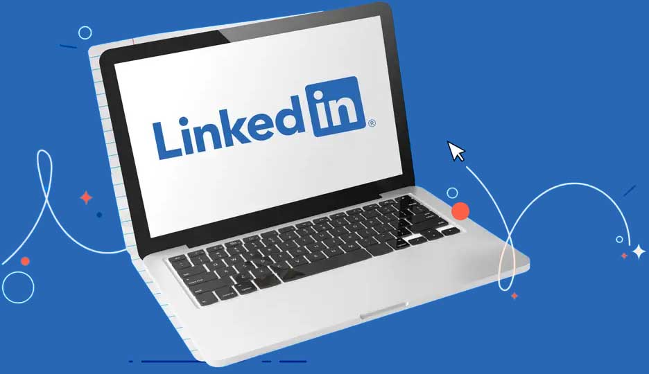  A laptop showing LinkedIn company logo